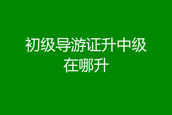 初级导游证升中级在哪升
