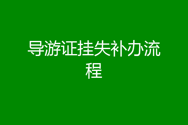 导游证挂失补办流程