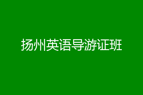 扬州英语导游证班