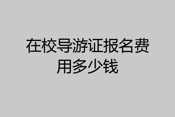 在校导游证报名费用多少钱