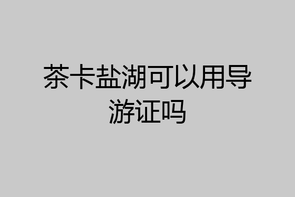 茶卡盐湖可以用导游证吗