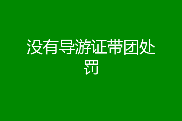 没有导游证带团处罚
