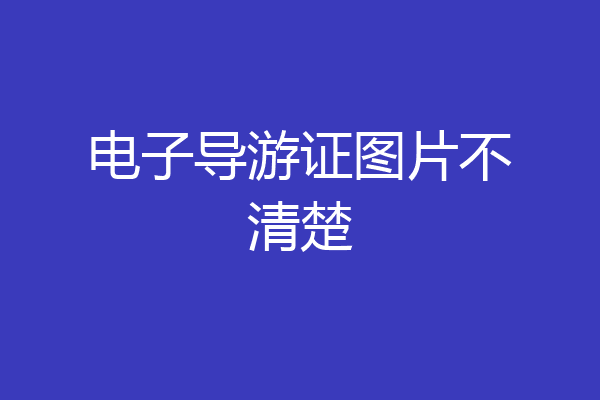 电子导游证图片不清楚