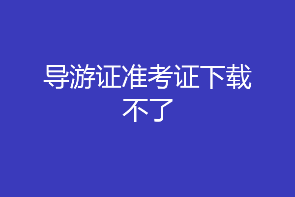 导游证准考证下载不了