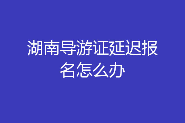 湖南导游证延迟报名怎么办