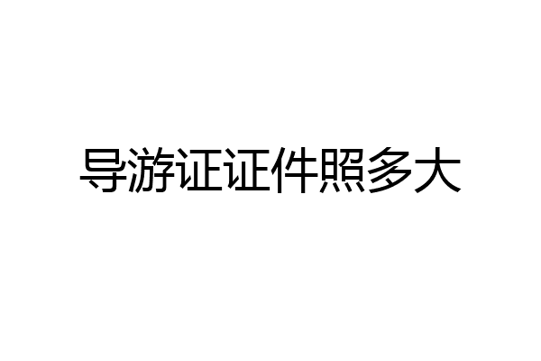导游证证件照多大