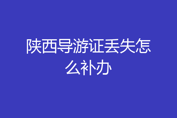 陕西导游证丢失怎么补办