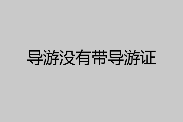 导游没有带导游证