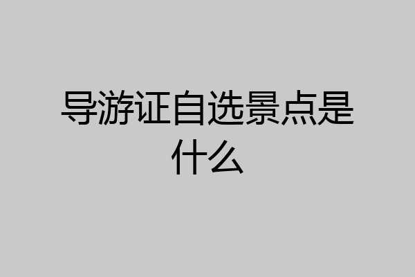 导游证自选景点是什么