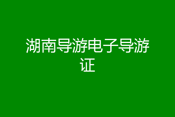 湖南导游电子导游证