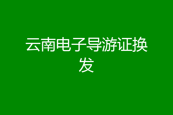 云南电子导游证换发