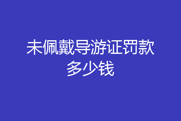 未佩戴导游证罚款多少钱