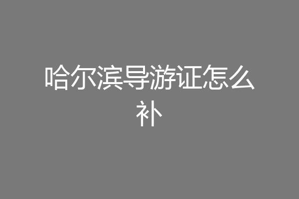 哈尔滨导游证怎么补