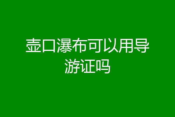 壶口瀑布可以用导游证吗