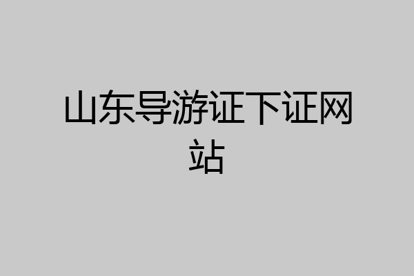 山东导游证下证网站