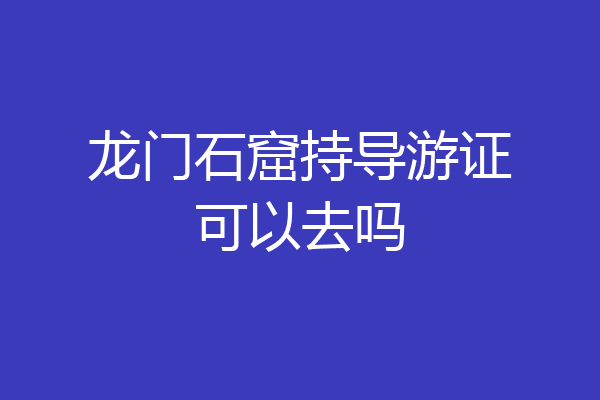 龙门石窟持导游证可以去吗