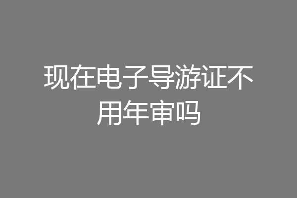 现在电子导游证不用年审吗