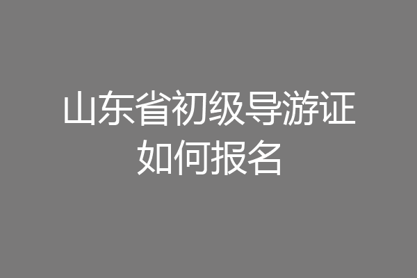 山东省初级导游证如何报名