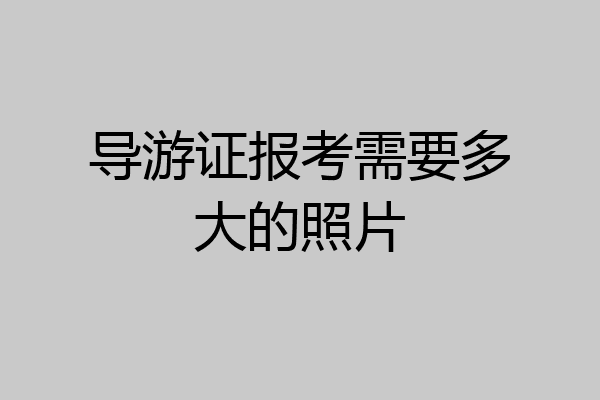 导游证报考需要多大的照片
