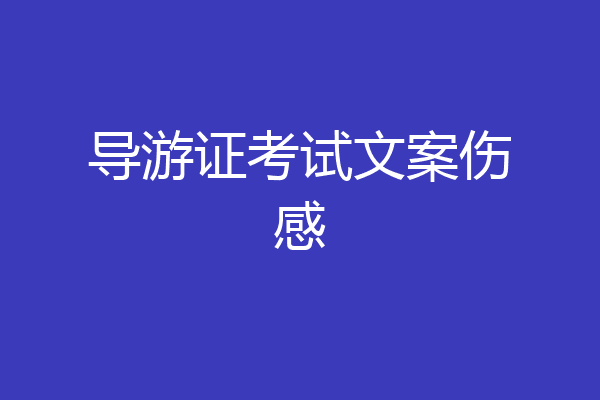 导游证考试文案伤感