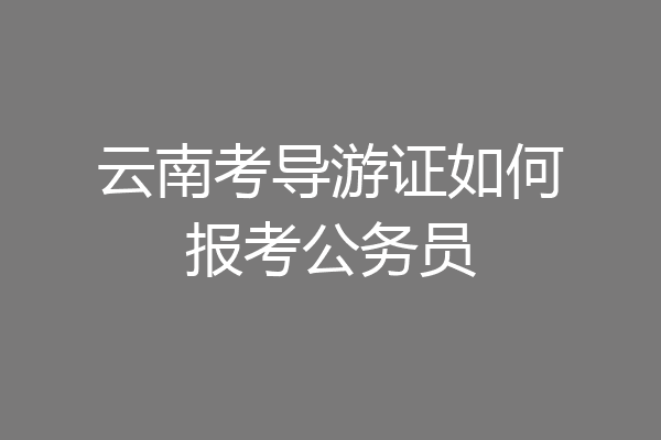 云南考导游证如何报考公务员