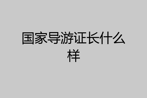 国家导游证长什么样