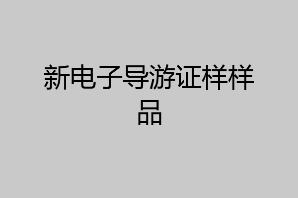 新电子导游证样样品