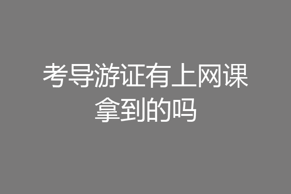 考导游证有上网课拿到的吗