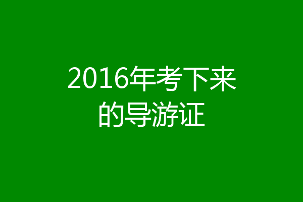 2016年考下来的导游证