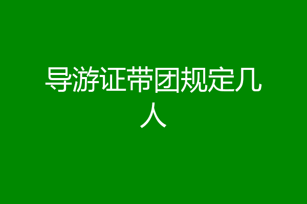 导游证带团规定几人