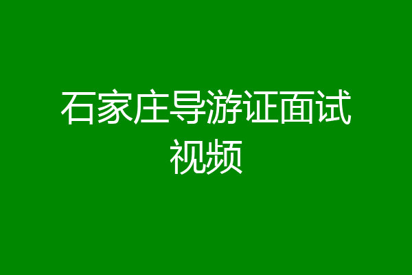 石家庄导游证面试视频