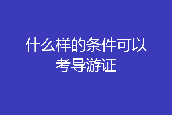 什么样的条件可以考导游证