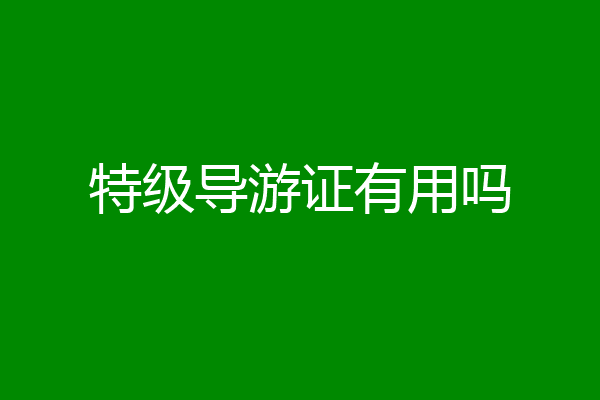 特级导游证有用吗