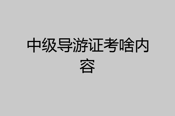 中级导游证考啥内容
