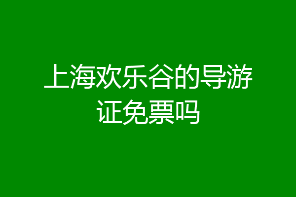 上海欢乐谷的导游证免票吗