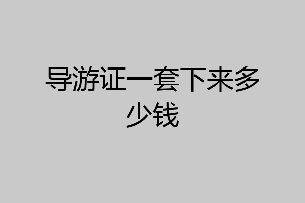 导游证一套下来多少钱
