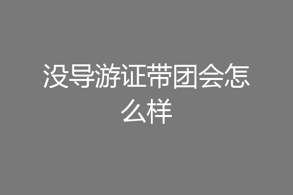 没导游证带团会怎么样