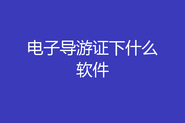 电子导游证下什么软件
