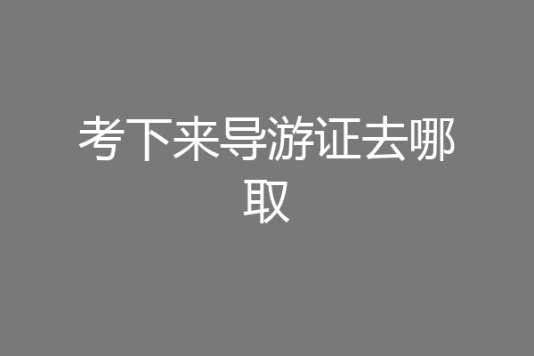 考下来导游证去哪取