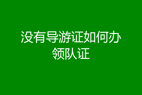 没有导游证如何办领队证