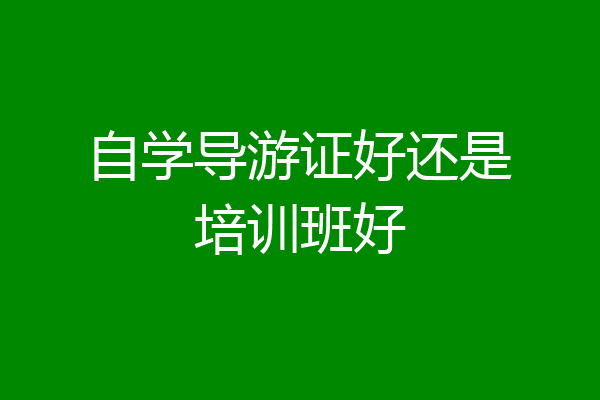 自学导游证好还是培训班好