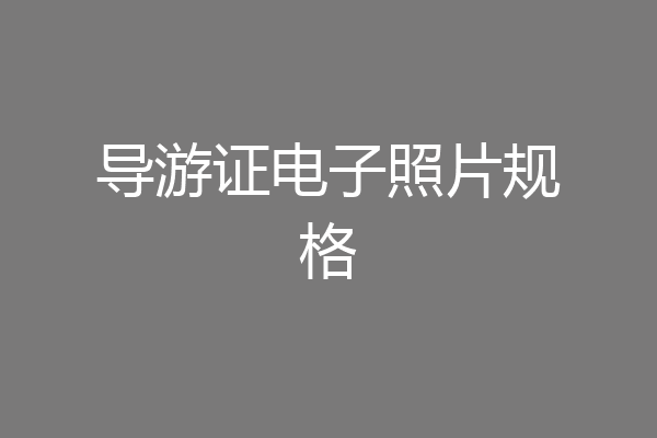 导游证电子照片规格