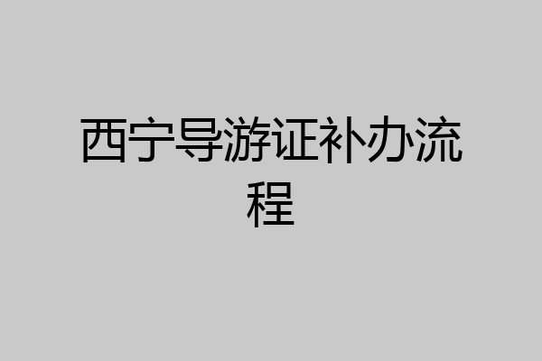 西宁导游证补办流程