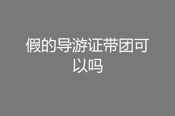 假的导游证带团可以吗