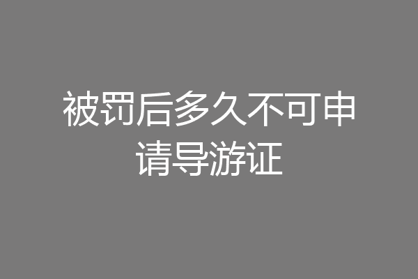 被罚后多久不可申请导游证