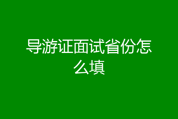 导游证面试省份怎么填