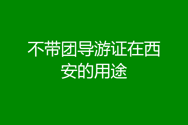 不带团导游证在西安的用途