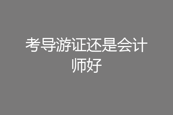 考导游证还是会计师好