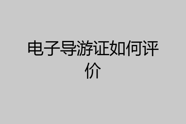 电子导游证如何评价