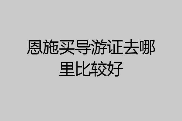 恩施买导游证去哪里比较好
